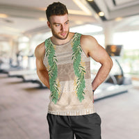 Hawai'i Paniolo Maile Twisted Lei Men Tank Top Almond Brown LT7 Brown - Polynesian Pride