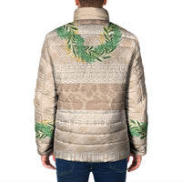 Hawai'i Paniolo Maile Twisted Lei Padded Jacket Almond Brown
