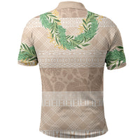 Hawai'i Paniolo Maile Twisted Lei Polo Shirt Almond Brown