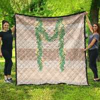 Hawai'i Paniolo Maile Twisted Lei Quilt Almond Brown
