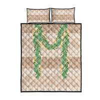 Hawai'i Paniolo Maile Twisted Lei Quilt Bed Set Almond Brown