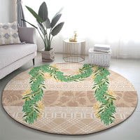 Hawai'i Paniolo Maile Twisted Lei Round Carpet Almond Brown