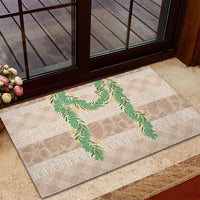 Hawai'i Paniolo Maile Twisted Lei Rubber Doormat Almond Brown