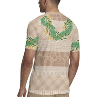 Hawai'i Paniolo Maile Twisted Lei Rugby Jersey Almond Brown LT7 - Polynesian Pride