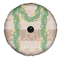 Hawai'i Paniolo Maile Twisted Lei Spare Tire Cover Almond Brown