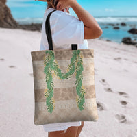 Hawai'i Paniolo Maile Twisted Lei Tote Bag Almond Brown LT7 - Polynesian Pride