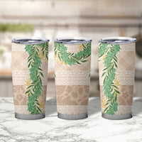 Hawai'i Paniolo Maile Twisted Lei Tumbler Cup Almond Brown