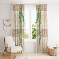 Hawai'i Paniolo Maile Twisted Lei Window Curtain Almond Brown