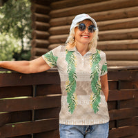 Hawai'i Paniolo Maile Twisted Lei Women Polo Shirt Almond Brown