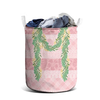 Hawai'i Paniolo Maile Twisted Lei Laundry Basket Dusty Rose