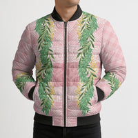 Hawai'i Paniolo Maile Twisted Lei Bomber Puffer Jacket Dusty Rose