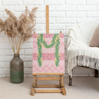 Hawai'i Paniolo Maile Twisted Lei Canvas Wall Art Dusty Rose