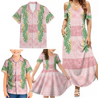Hawai'i Paniolo Maile Twisted Lei Family Matching Summer Maxi Dress and Hawaiian Shirt Dusty Rose