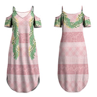 Hawai'i Paniolo Maile Twisted Lei Family Matching Summer Maxi Dress and Hawaiian Shirt Dusty Rose