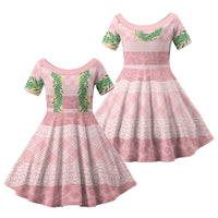 Hawai'i Paniolo Maile Twisted Lei Family Matching Summer Maxi Dress and Hawaiian Shirt Dusty Rose