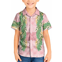 Hawai'i Paniolo Maile Twisted Lei Kid Hawaiian Shirt Dusty Rose