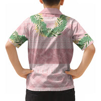 Hawai'i Paniolo Maile Twisted Lei Kid Hawaiian Shirt Dusty Rose