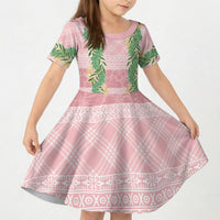 Hawai'i Paniolo Maile Twisted Lei Kid Short Sleeve Dress Dusty Rose