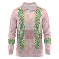 Hawai'i Paniolo Maile Twisted Lei Long Sleeve Polo Shirt Dusty Rose