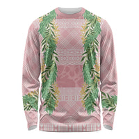 Hawai'i Paniolo Maile Twisted Lei Long Sleeve Shirt Dusty Rose LT7 Unisex Dusty Rose - Polynesian Pride