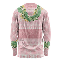 Hawai'i Paniolo Maile Twisted Lei Long Sleeve Shirt Dusty Rose LT7 - Polynesian Pride