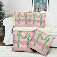 Hawai'i Paniolo Maile Twisted Lei Pillow Cover Dusty Rose