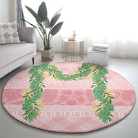 Hawai'i Paniolo Maile Twisted Lei Round Carpet Dusty Rose