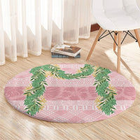 Hawai'i Paniolo Maile Twisted Lei Round Carpet Dusty Rose