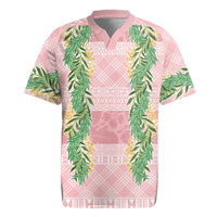 Hawai'i Paniolo Maile Twisted Lei Rugby Jersey Dusty Rose