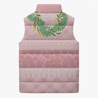 Hawai'i Paniolo Maile Twisted Lei Sleeveless Puffer Jacket Dusty Rose