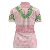 Hawai'i Paniolo Maile Twisted Lei Women Polo Shirt Dusty Rose