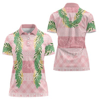 Hawai'i Paniolo Maile Twisted Lei Women Polo Shirt Dusty Rose
