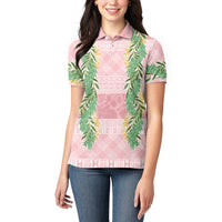 Hawai'i Paniolo Maile Twisted Lei Women Polo Shirt Dusty Rose