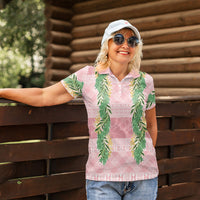 Hawai'i Paniolo Maile Twisted Lei Women Polo Shirt Dusty Rose