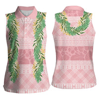 Hawai'i Paniolo Maile Twisted Lei Women Sleeveless Polo Shirt Dusty Rose