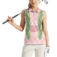 Hawai'i Paniolo Maile Twisted Lei Women Sleeveless Polo Shirt Dusty Rose