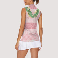 Hawai'i Paniolo Maile Twisted Lei Women Sleeveless Polo Shirt Dusty Rose