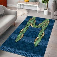 Hawai'i Paniolo Maile Twisted Lei Area Rug Cobalt Blue