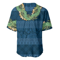 Hawai'i Paniolo Maile Twisted Lei Baseball Jersey Cobalt Blue