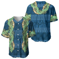 Hawai'i Paniolo Maile Twisted Lei Baseball Jersey Cobalt Blue