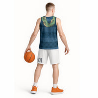 Hawai'i Paniolo Maile Twisted Lei Basketball Jersey Cobalt Blue LT7 - Polynesian Pride