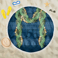Hawai'i Paniolo Maile Twisted Lei Beach Blanket Cobalt Blue