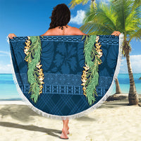 Hawai'i Paniolo Maile Twisted Lei Beach Blanket Cobalt Blue