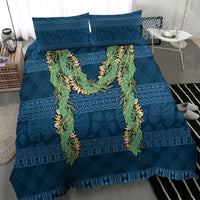 Hawai'i Paniolo Maile Twisted Lei Bedding Set Cobalt Blue