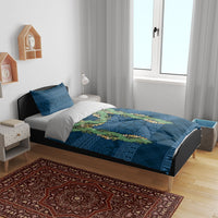 Hawai'i Paniolo Maile Twisted Lei Bedding Set Cobalt Blue