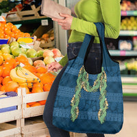 Hawai'i Paniolo Maile Twisted Lei Grocery Bag Cobalt Blue