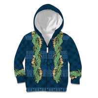 Hawai'i Paniolo Maile Twisted Lei Kid Hoodie Cobalt Blue LT7 Zip Hoodie Cobalt Blue - Polynesian Pride
