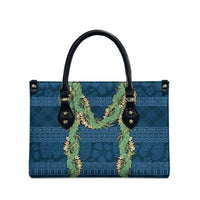 Hawai'i Paniolo Maile Twisted Lei Leather Bag Cobalt Blue