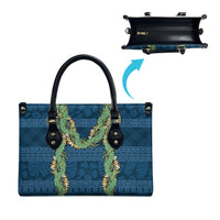 Hawai'i Paniolo Maile Twisted Lei Leather Bag Cobalt Blue