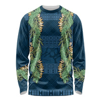 Hawai'i Paniolo Maile Twisted Lei Long Sleeve Shirt Cobalt Blue LT7 Unisex Cobalt Blue - Polynesian Pride